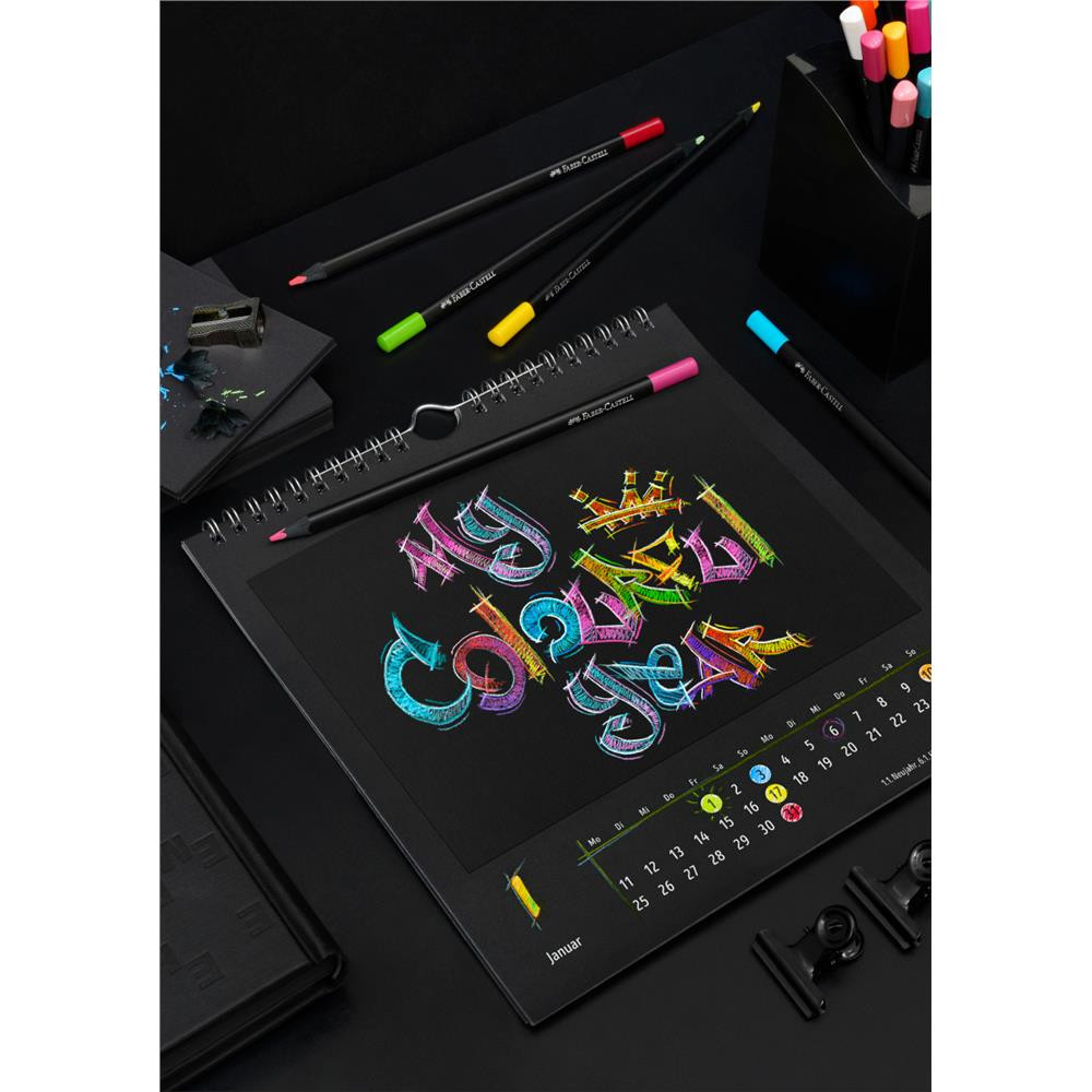 Zestaw trójkątnych kredek Black Edition - Faber-Castell - 12 kolorów