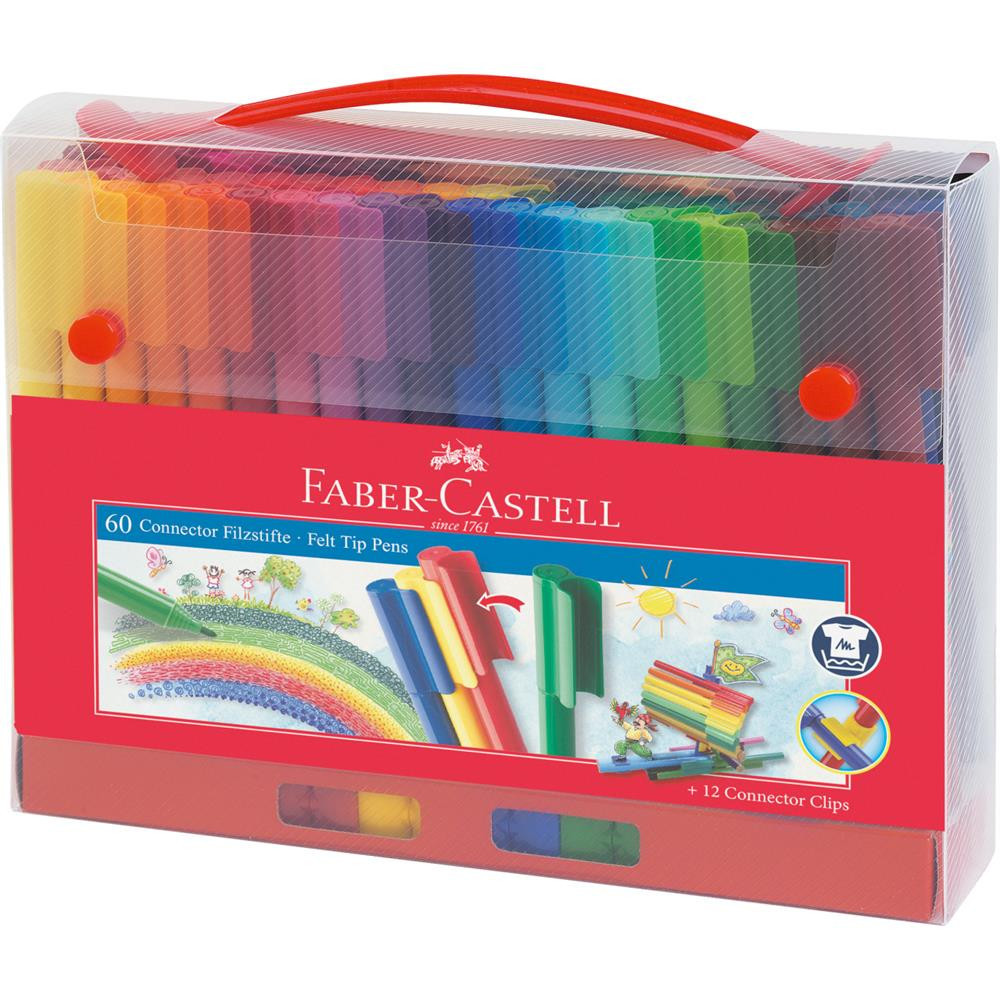 Set of Connector felt tip pens in case - Faber-Castell - 60 colors