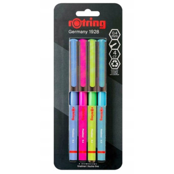 Set of fineliners - Rotring - 0,4 mm, 4 pcs.