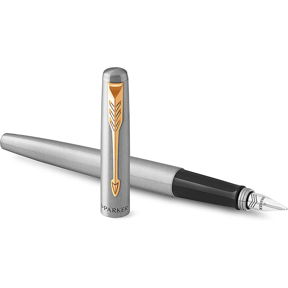 Fountain pen and ballpoint pen Jotter Duo with gift box - Parker - Stainless Steel GT