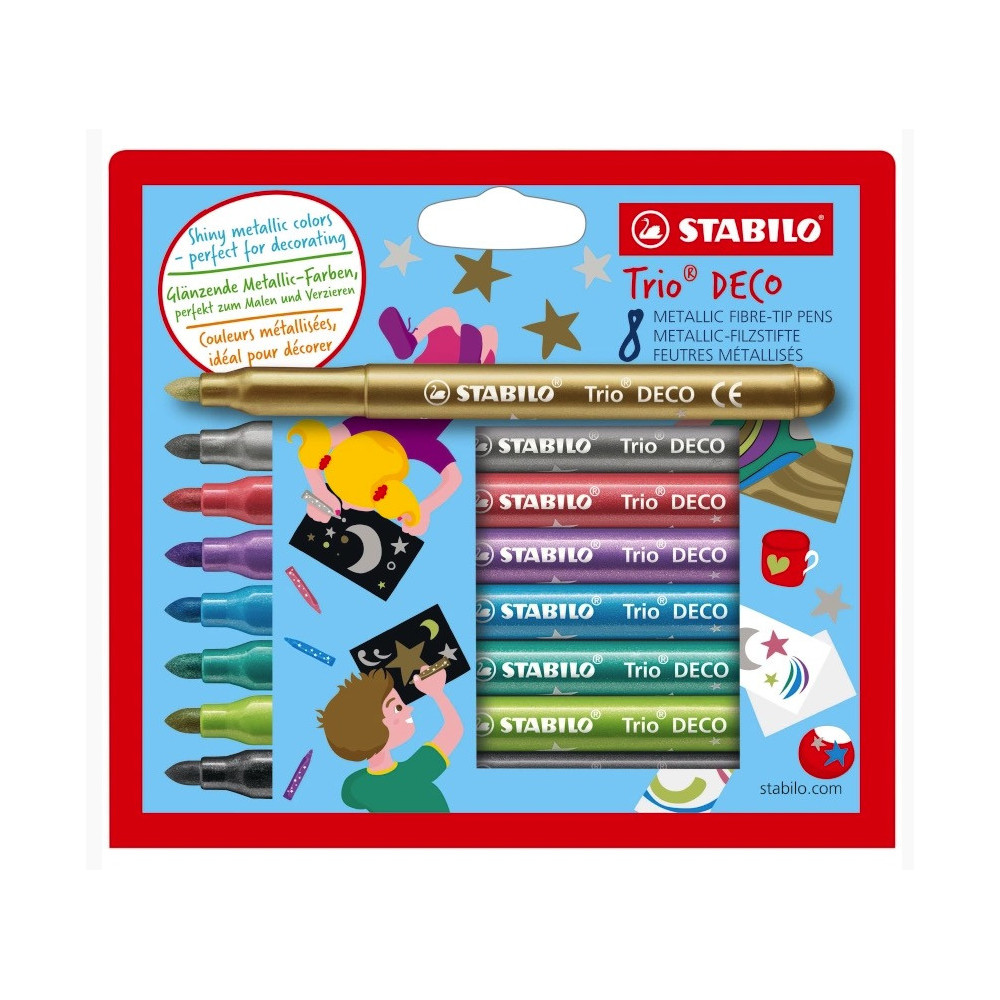 Set of Trio Deco Metallic fibre-tip pens - Stabilo - 8 pcs.
