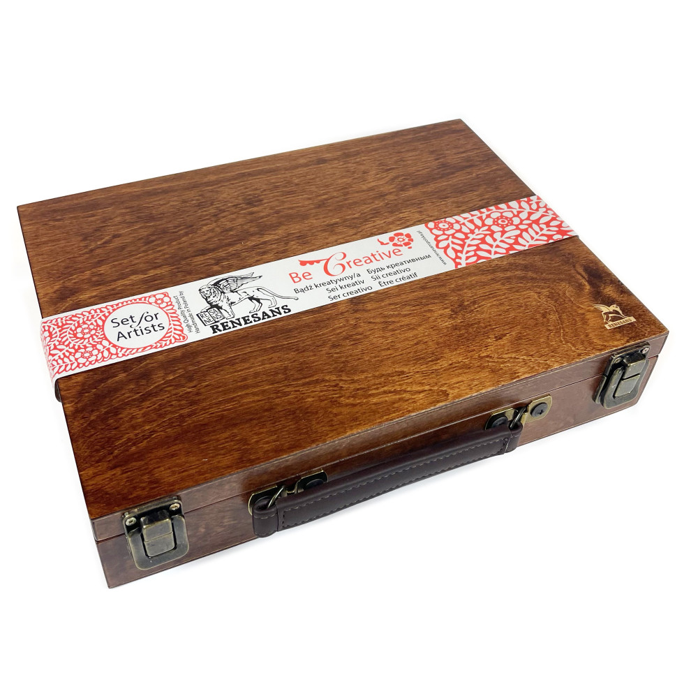 Set of Oils for Art oil paints in wooden case - Renesans - 12 colors x 20 ml