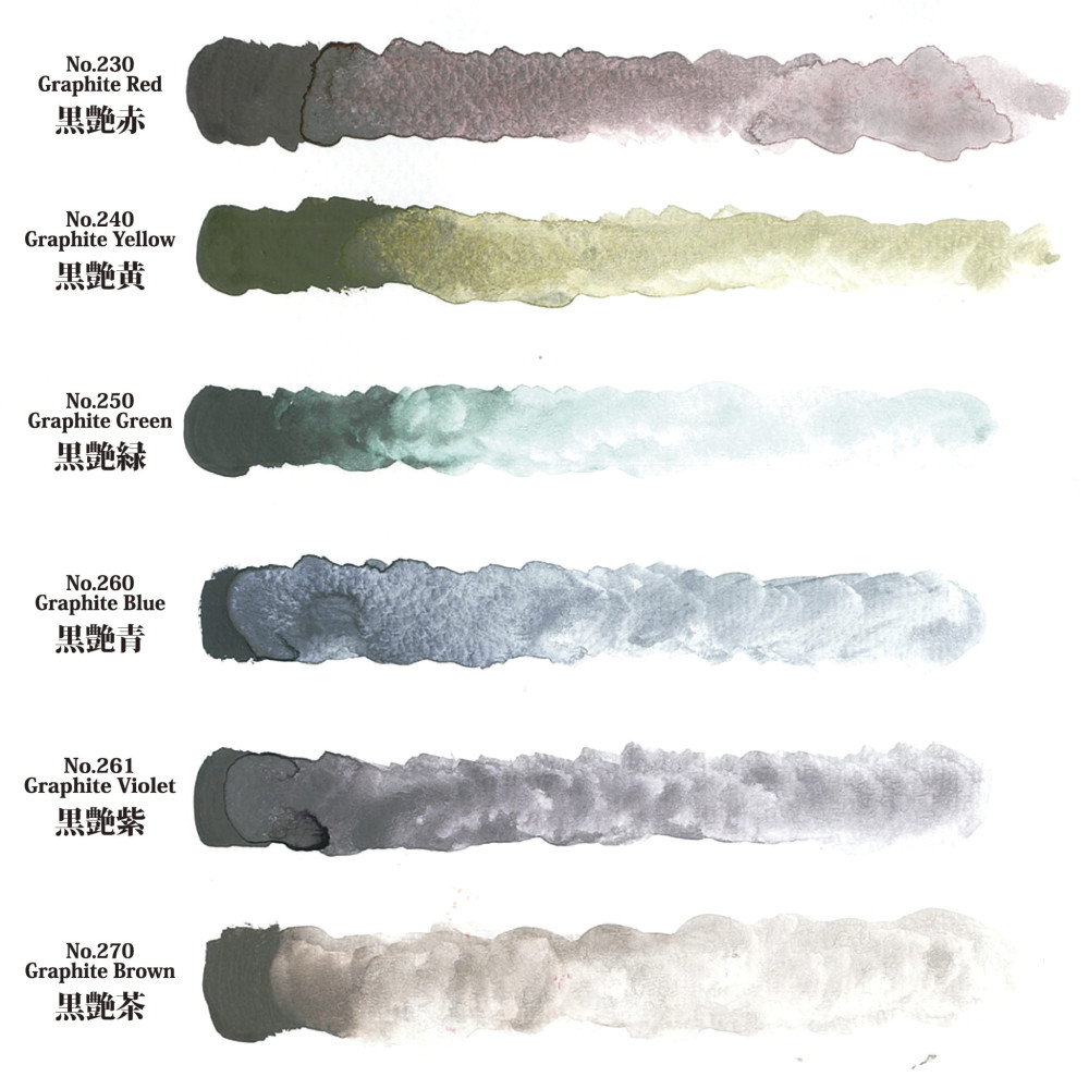 Watercolor set Gansai Tambi - Kuretake - Graphite Colors, 6 pcs.
