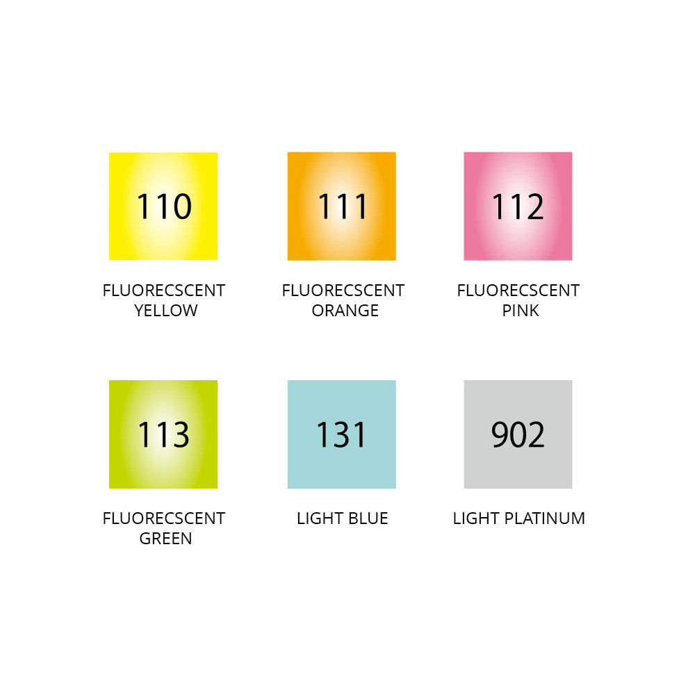Set of Zig Clean Color Dot pens - Kuretake - Highlight, 6 colors