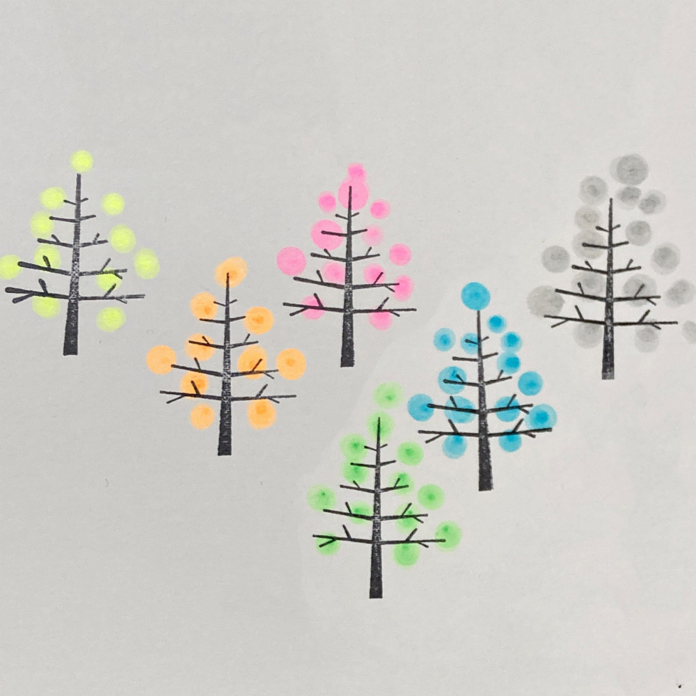 Zestaw pisaków Zig Clean Color Dot - Kuretake - Highlight, 6 kolorów