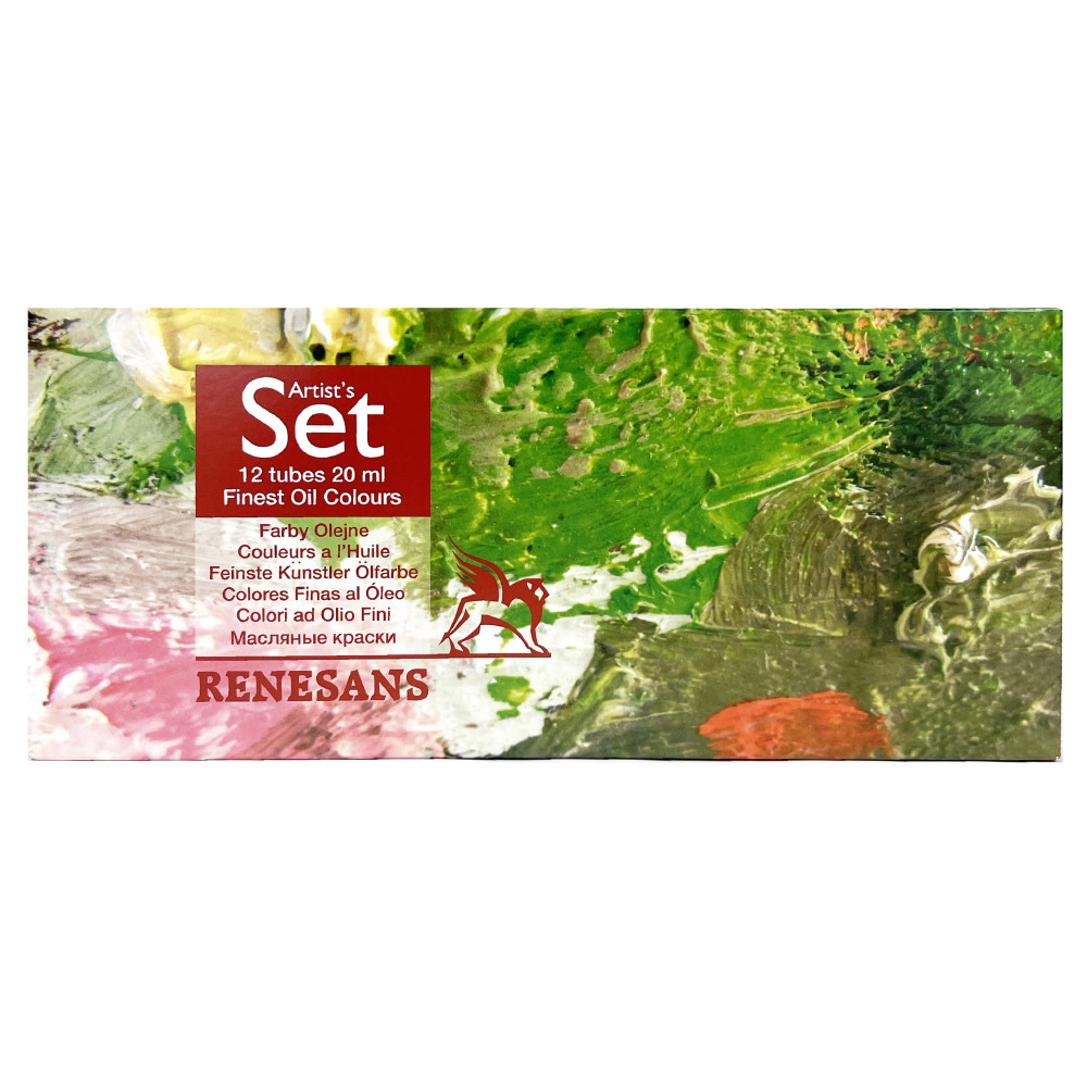 Set of Oils for Art oil paints - Renesans - 12 colors x 20 ml