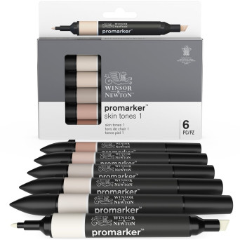 Zestaw Promarker - Winsor & Newton -  Skin Tones 1, 6 szt.