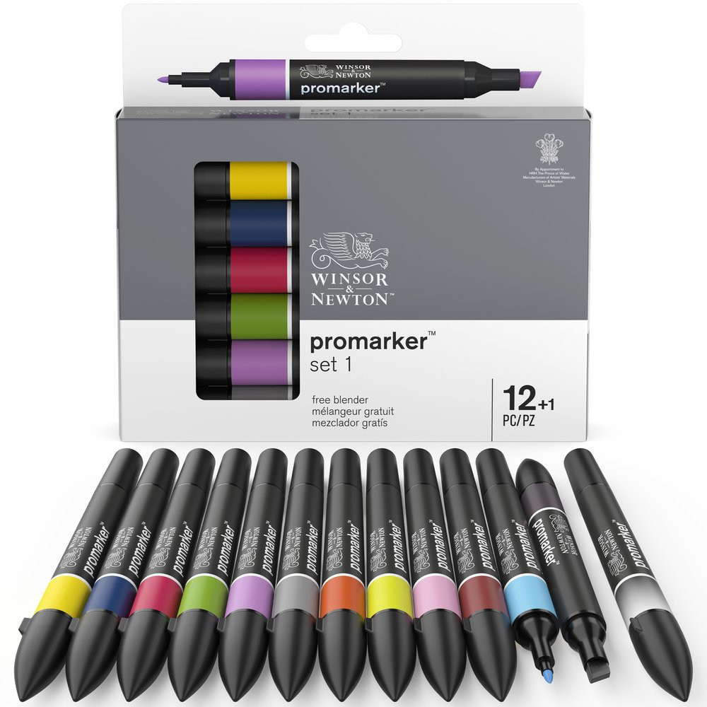 Zestaw Promarker - Winsor & Newton - Set 1, 12 + 1 szt.