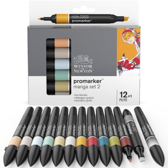 Zestaw Promarker - Winsor & Newton - Manga set 2, 12 + 1 szt.