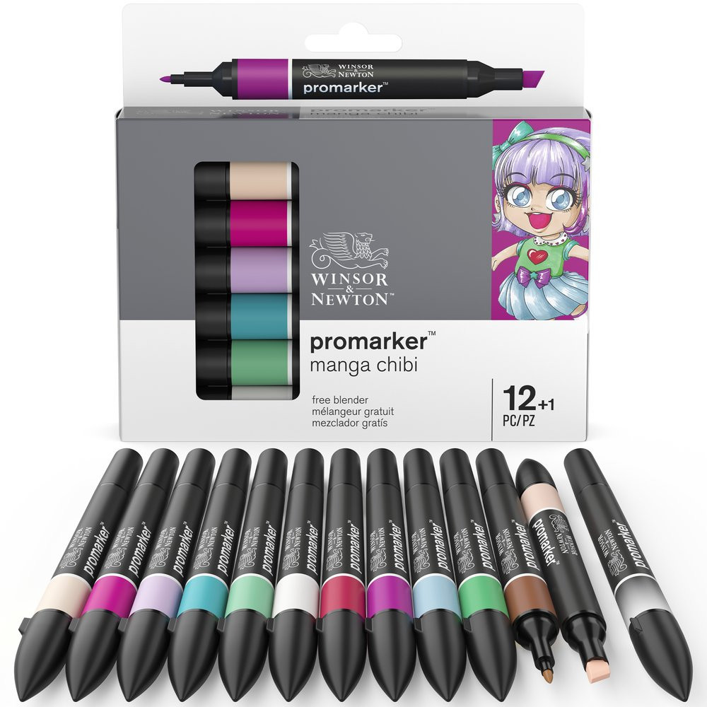 Promarker Manga Chibi Set - Winsor & Newton - 12 + 1 pc.