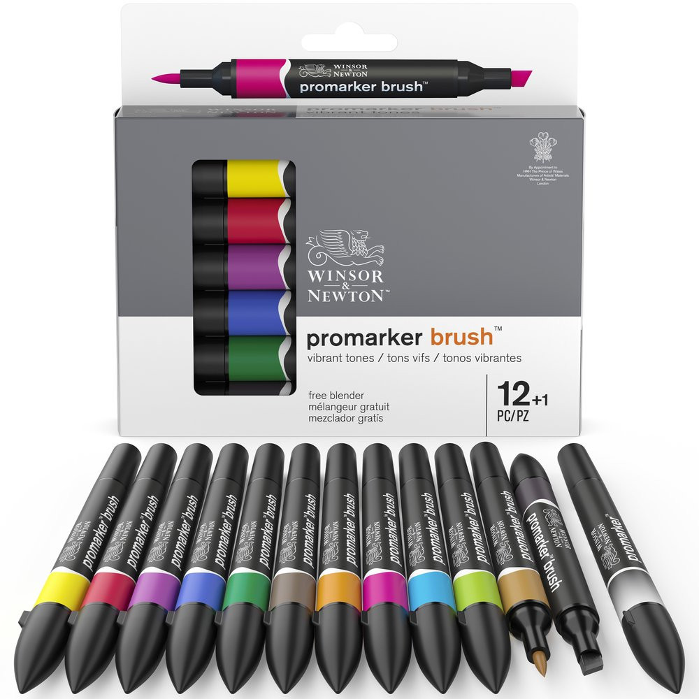 Zestaw Promarkerów Brush - Winsor & Newton - 12 + 1 szt.