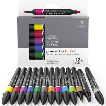 Zestaw Promarkerów Brush - Winsor & Newton - 12 + 1 szt.