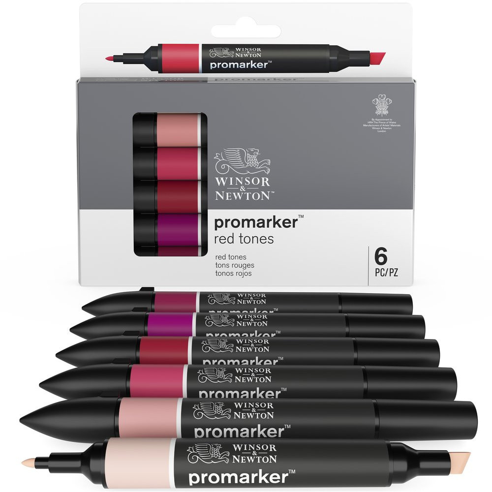 Promarker set - Winsor & Newton - Red Tones, 6 pcs.