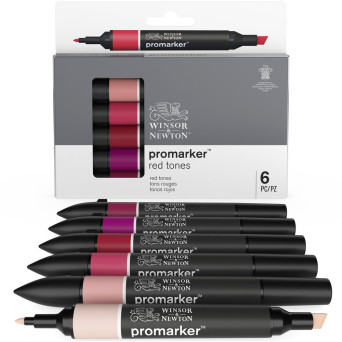 Promarker set - Winsor & Newton - Red Tones, 6 pcs.
