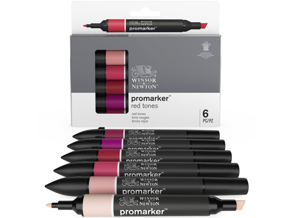 Promarker set - Winsor & Newton - Red Tones, 6 pcs.