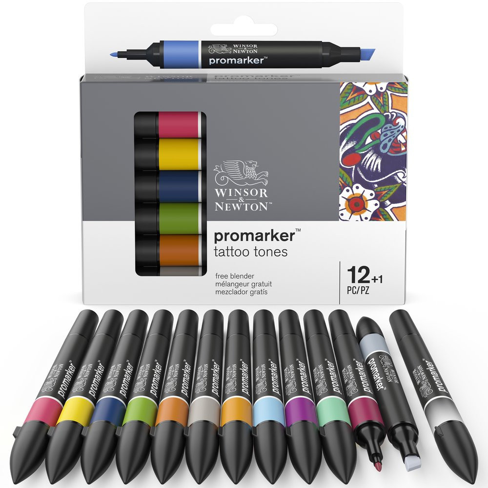 Zestaw Promarker - Winsor & Newton - Tattoo Tones, 12+1 szt.