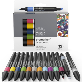 Zestaw Promarker - Winsor & Newton - Tattoo Tones, 12+1 szt.