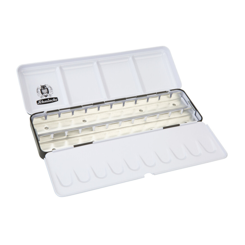 Metal box for watercolor pans and halfpans - Schmincke - 12/24 pcs.