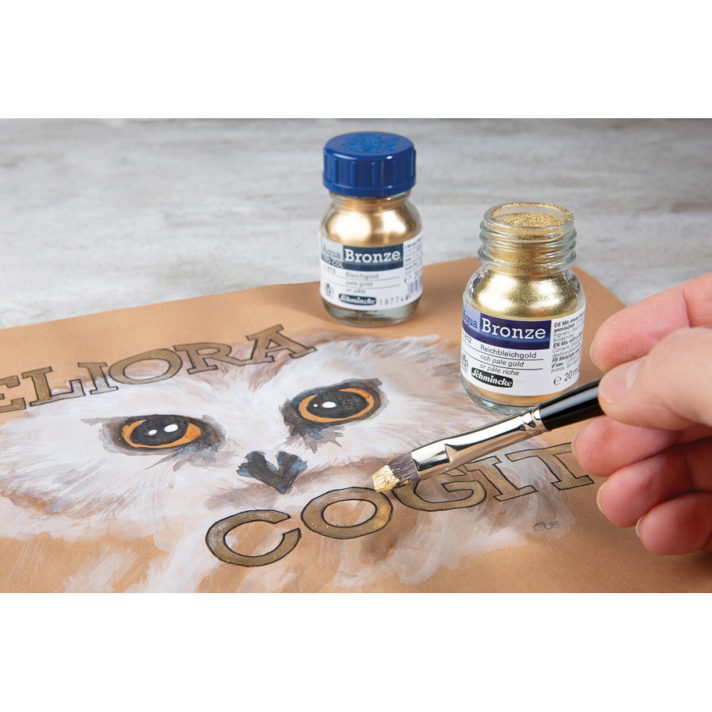 Genuine Aqua Artists' Bronze paint - Schmincke - 812, Rich Pale Gold, 20 ml