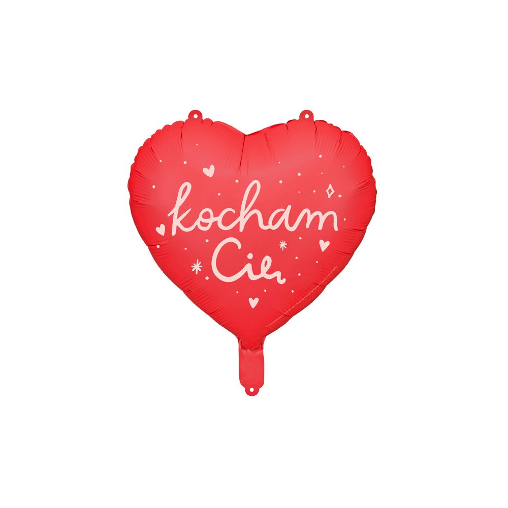 Foil balloon Heart, Kocham Cię - red, 35 cm