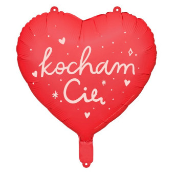 Balon foliowy Serce, Kocham Cię - czerwony, 35 cm