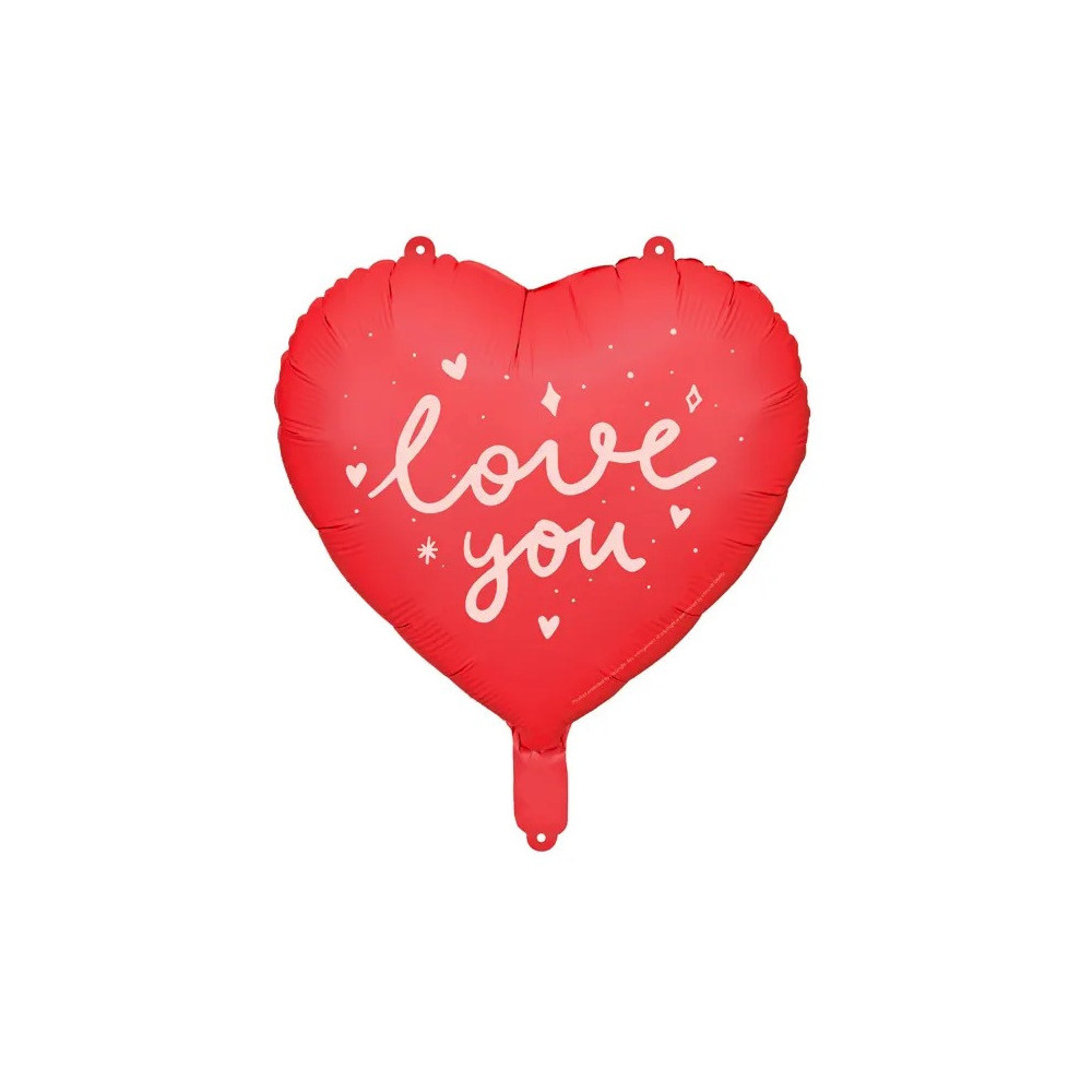 Foil balloon Heart, Love You - red, 35 cm