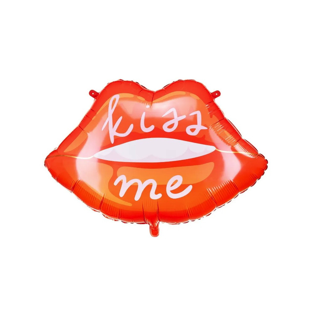 Foil balloon Lips, Kiss Me - red, 86,5 x 65 cm
