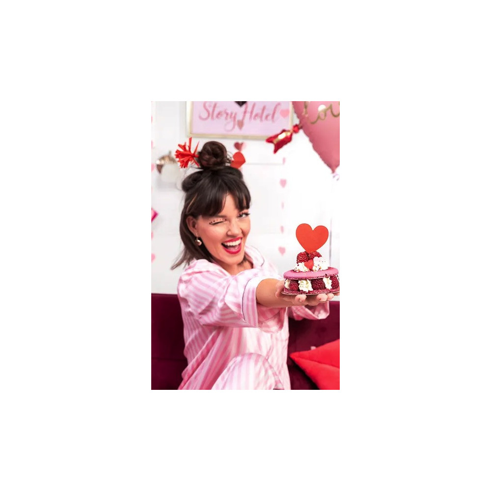 Toppery do muffinek Be My Valentine, Serca - czerwone, 6 szt.