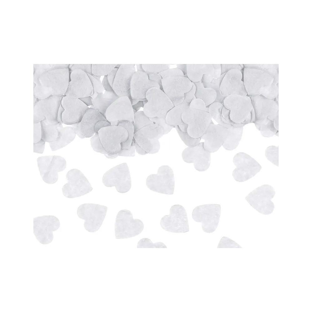 Konfetti papierowe, Serca - białe, 1,6 x 1,6 cm, 15 g
