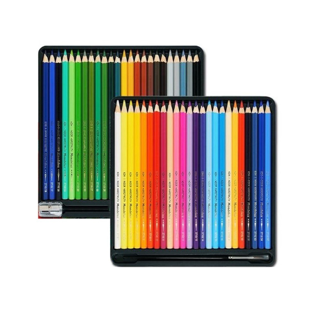Zestaw kredek akwarelowych Mondeluz z pędzelkami - Koh-I-Noor - 48 szt.