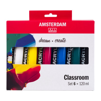 Set of acrylic paints, Classroom - Amsterdam - 6 colors x 120 ml