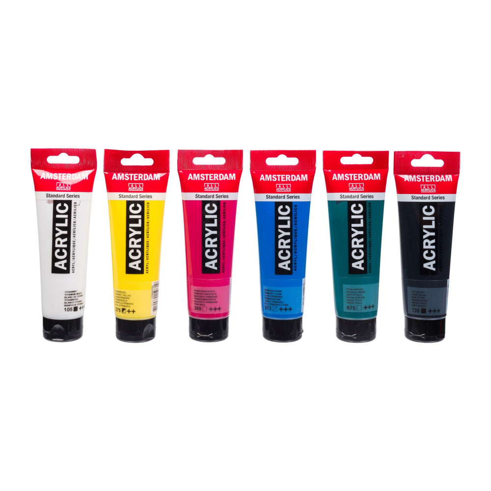 Zestaw farb akrylowych, Classroom - Amsterdam - 6 kolorów x 120 ml