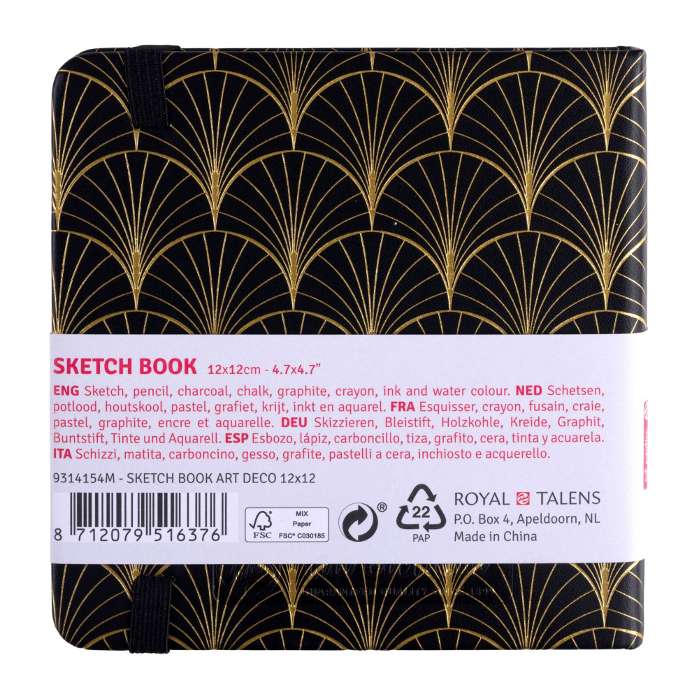 Sketch Book 12 x 12 cm - Talens Art Creation - Art Deco, 140 g, 80 sheets