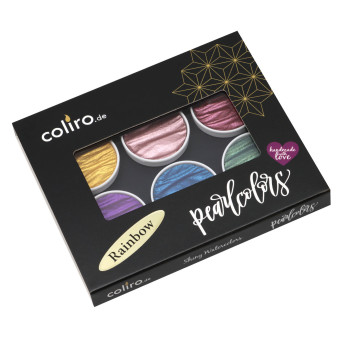 Set of watercolor paints, Rainbow - Coliro Pearl Colors - 30 mm, 6 pcs.