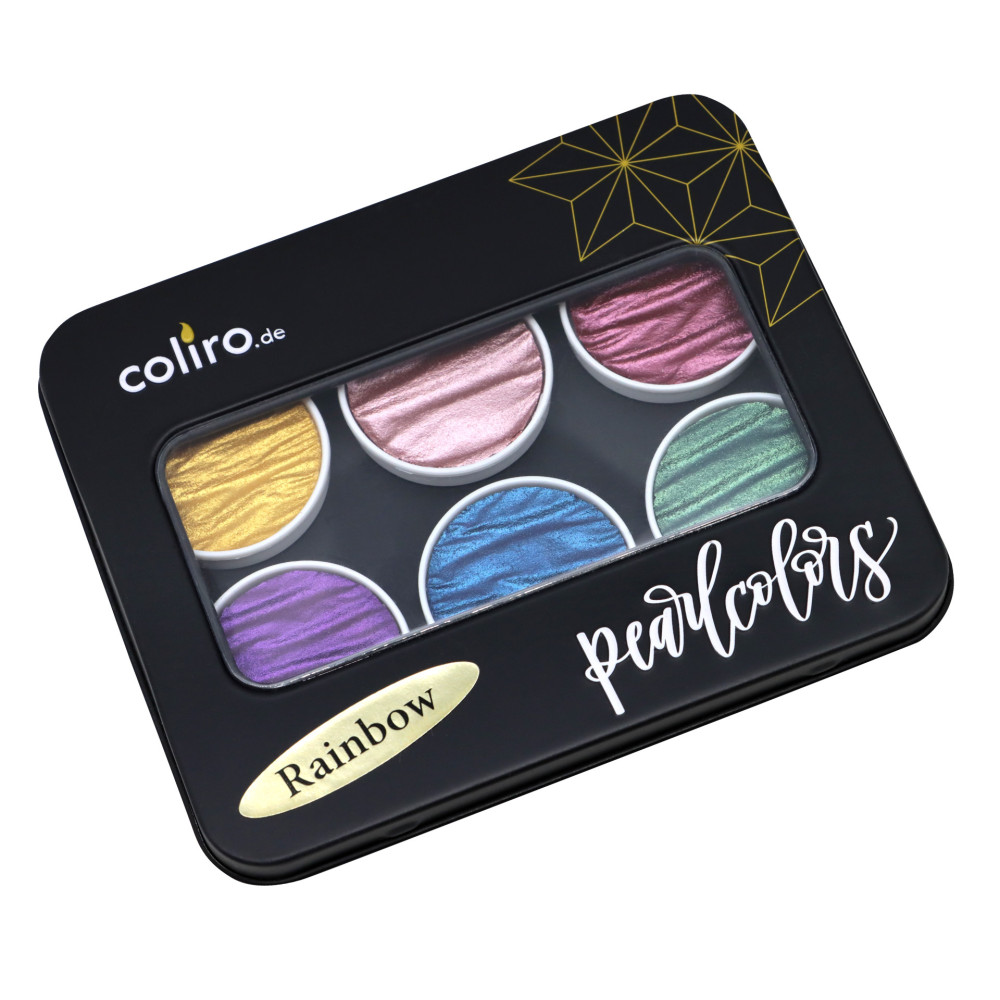 Zestaw akwareli, Rainbow - Coliro Pearl Colors - 6 kolorów