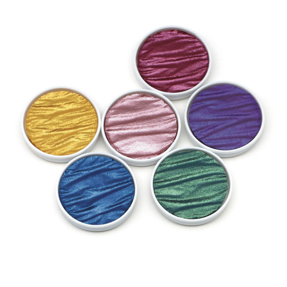 Set of watercolor paints, Rainbow - Coliro Pearl Colors - 30 mm, 6 pcs.