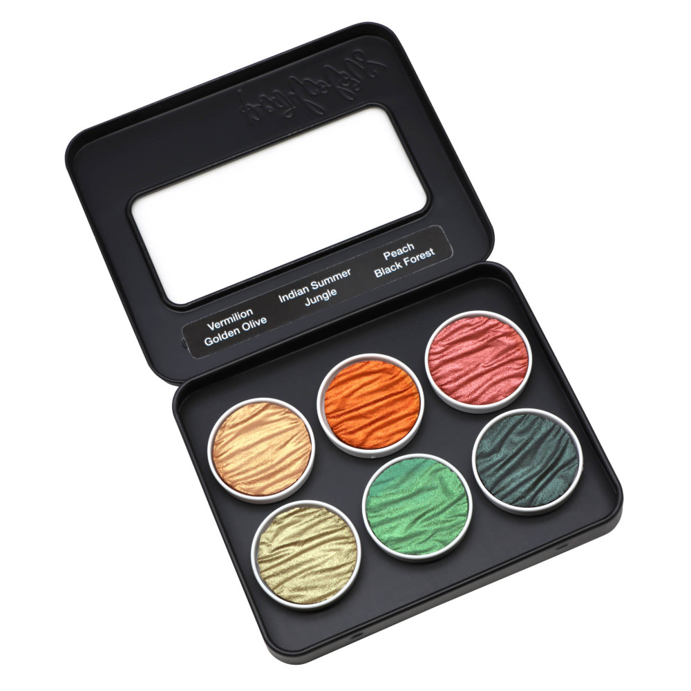 Set of watercolor paints, Autumn - Coliro Pearl Colors - 30 mm, 6 pcs.