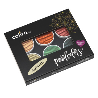 Set of watercolor paints, Autumn - Coliro Pearl Colors - 30 mm, 6 pcs.