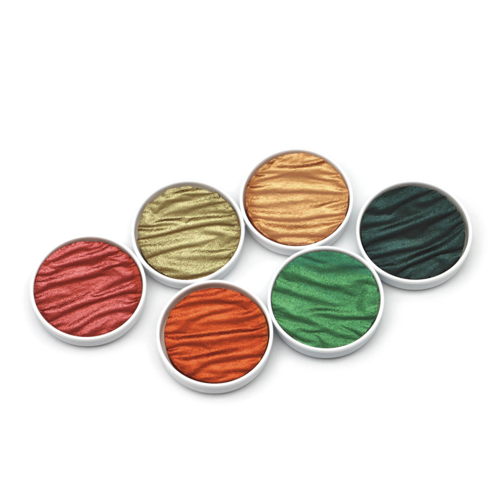 Set of watercolor paints, Autumn - Coliro Pearl Colors - 30 mm, 6 pcs.