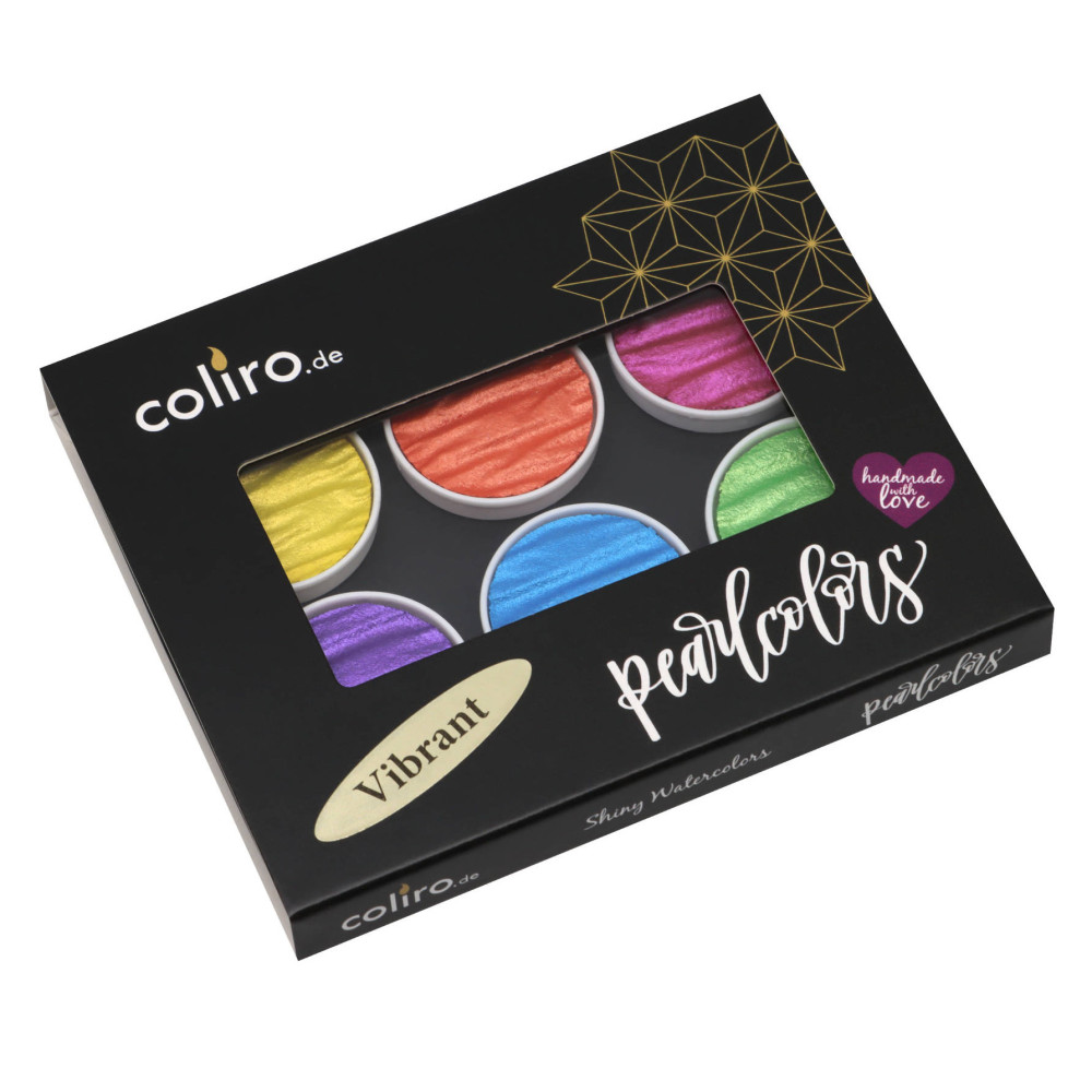Zestaw akwareli, Vibrant - Coliro Pearl Colors - 6 kolorów
