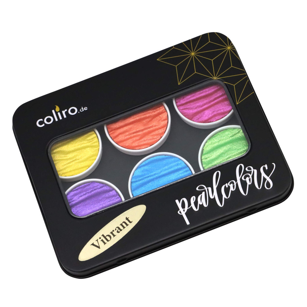 Zestaw akwareli, Vibrant - Coliro Pearl Colors - 6 kolorów
