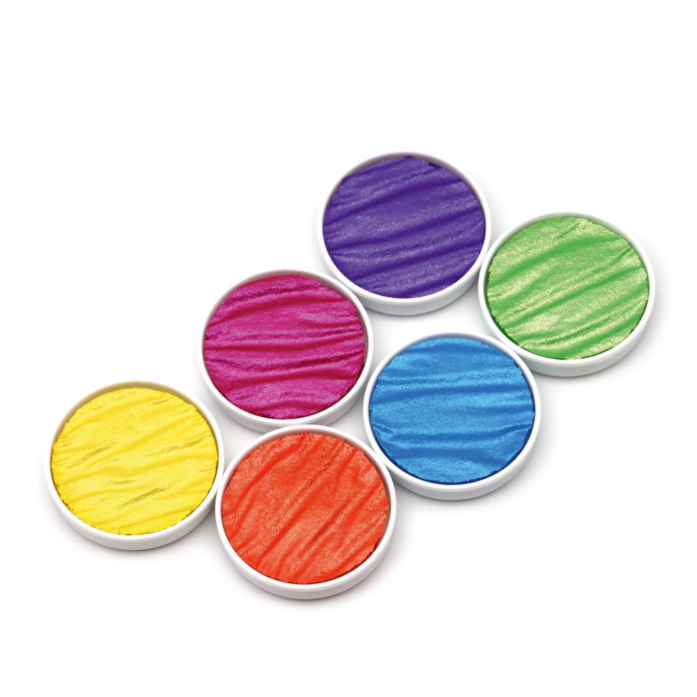 Set of watercolor paints, Vibrant - Coliro Pearl Colors - 30 mm, 6 pcs.
