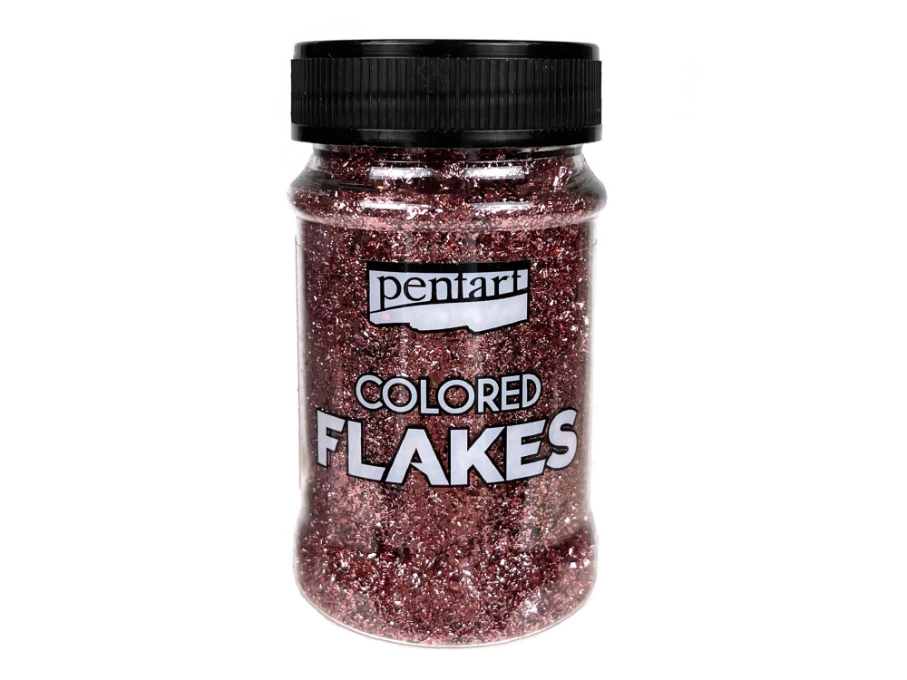 Folia do złoceń w płatkach Colored Flakes - Pentart - różowa, 100 ml