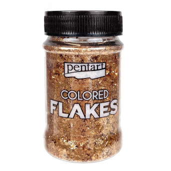 Decor foil in flakes - Pentart - rose gold, 100 ml