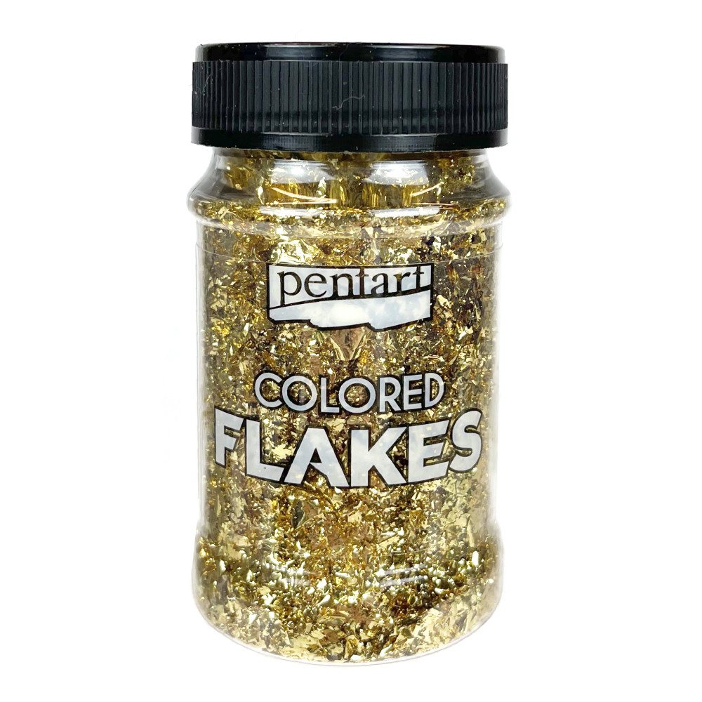 Decor foil in flakes - Pentart - baroque gold, 100 ml