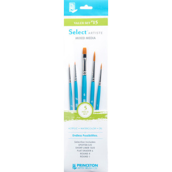 Synthetic Select Artiste brushes, Value Set 15 - Princeton - 5 pcs.