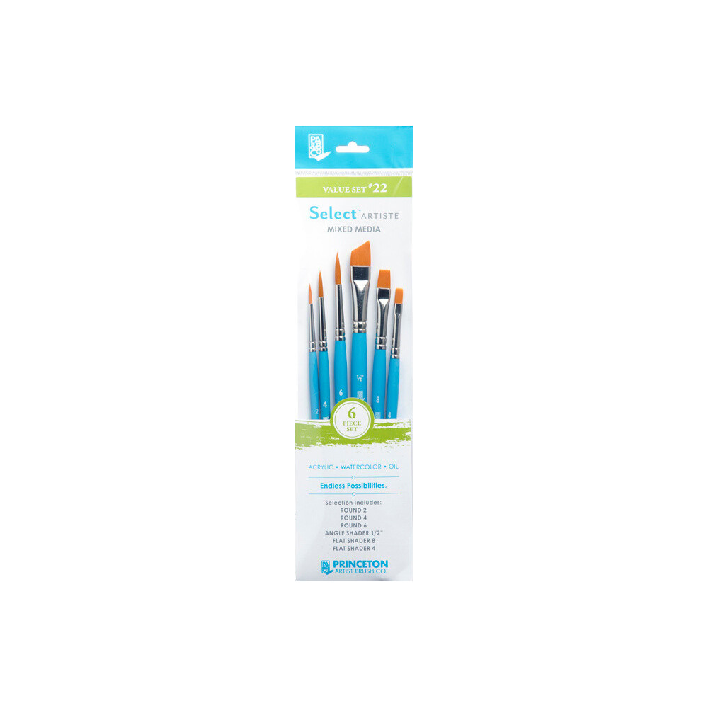 Synthetic Select Artiste brushes, Value Set 22 - Princeton - 6 pcs.