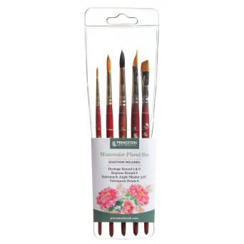 Zestaw pędzli syntetycznych Watercolor Floral - Princeton - 6 szt.