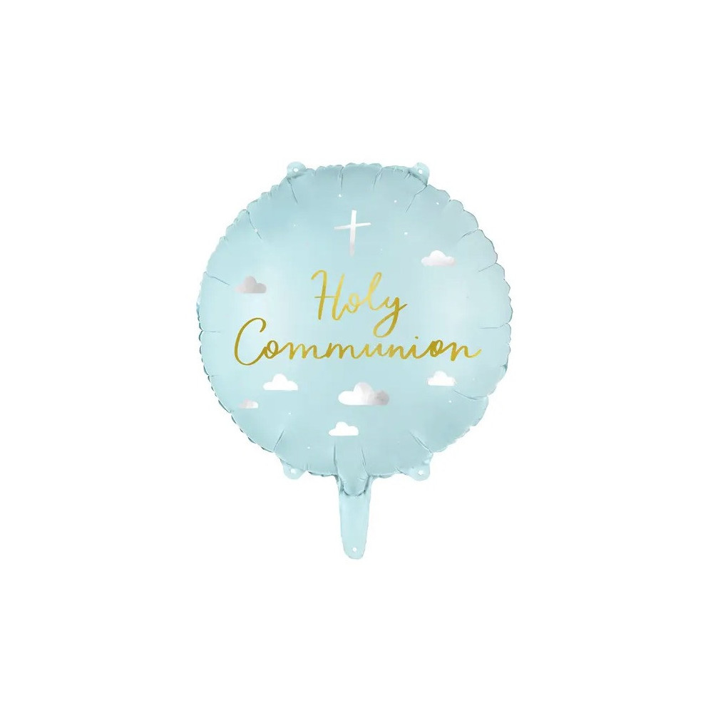 Balon foliowy, Holy Communion - niebieski, 45 cm