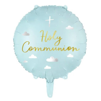 Foil balloon, Holy Communion - blue, 45 cm